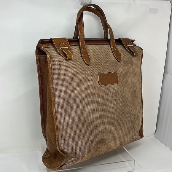 Leather and Suede North South Hand Tote Business Bag with Wallet - Picture 1 of 15